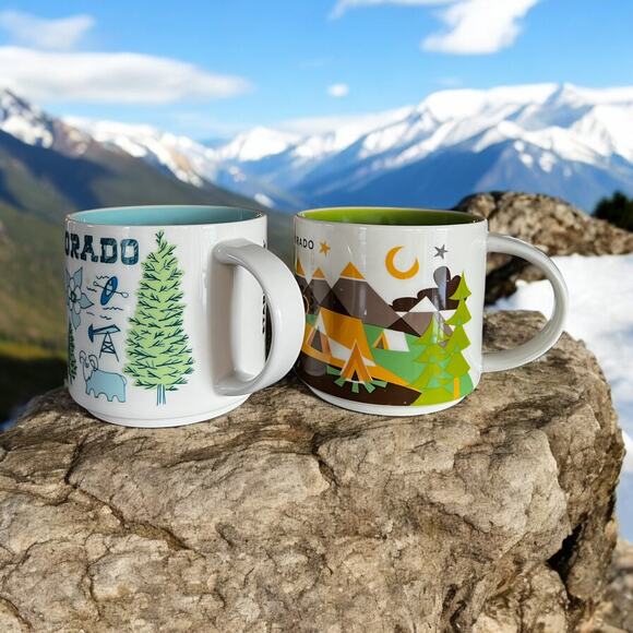 Starbucks COLORADO Coffee Mug Pair – Been There Series & You Are Here 14oz – EUC - Picture 2 of 7